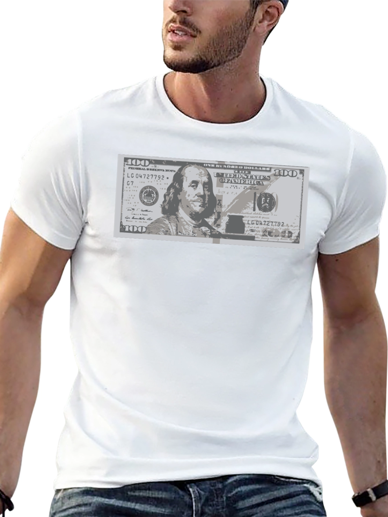 Black Graphic Tee - $100 Bill Design