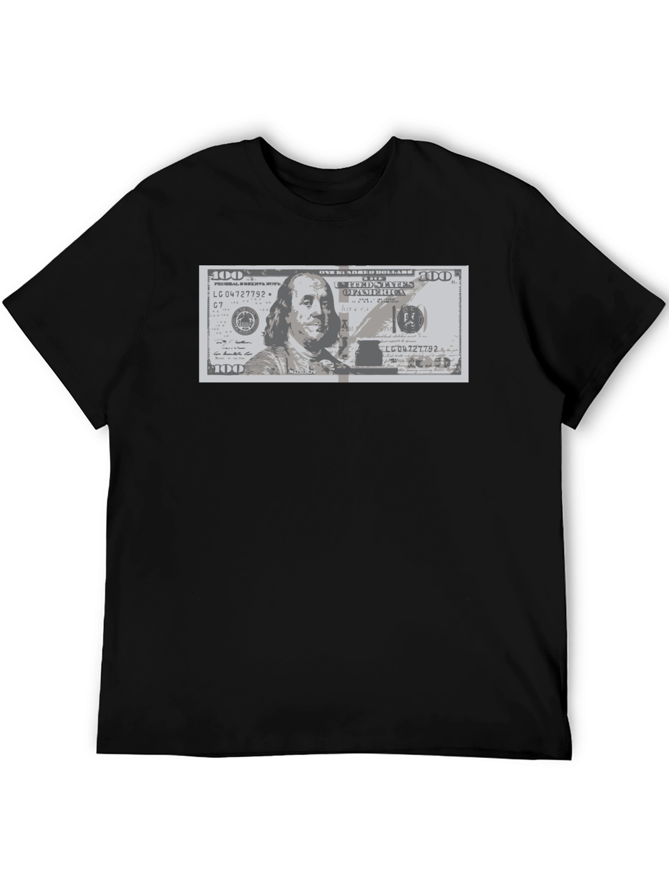 Black Graphic Tee - $100 Bill Design