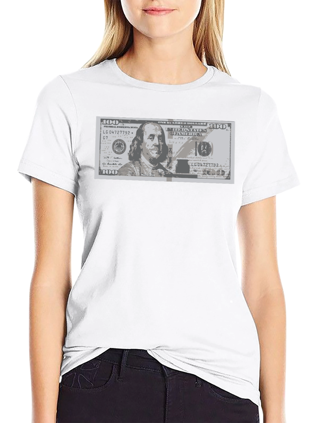 Black Graphic Tee - $100 Bill Design