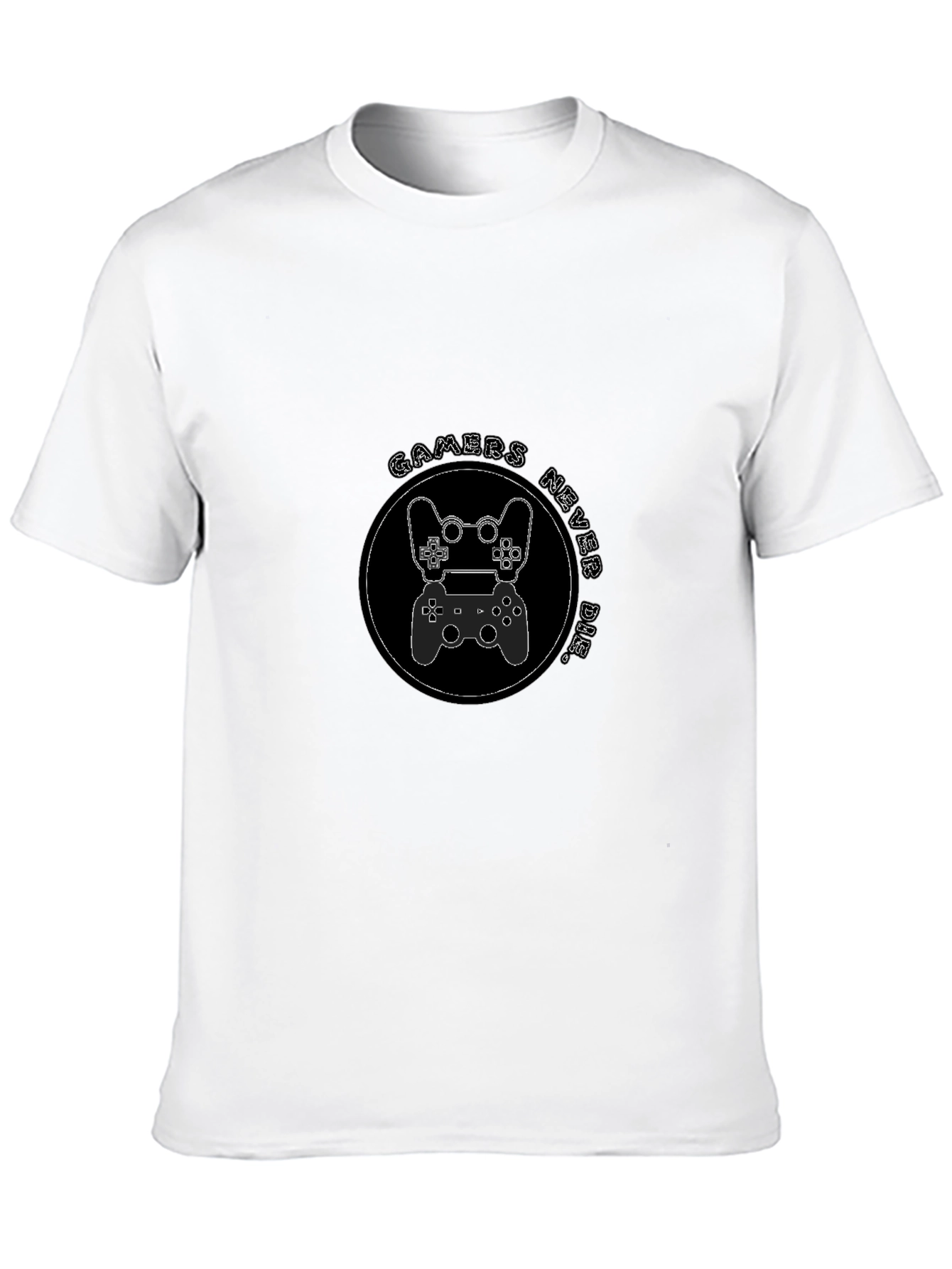 Gamers Never Die Black Graphic Tee