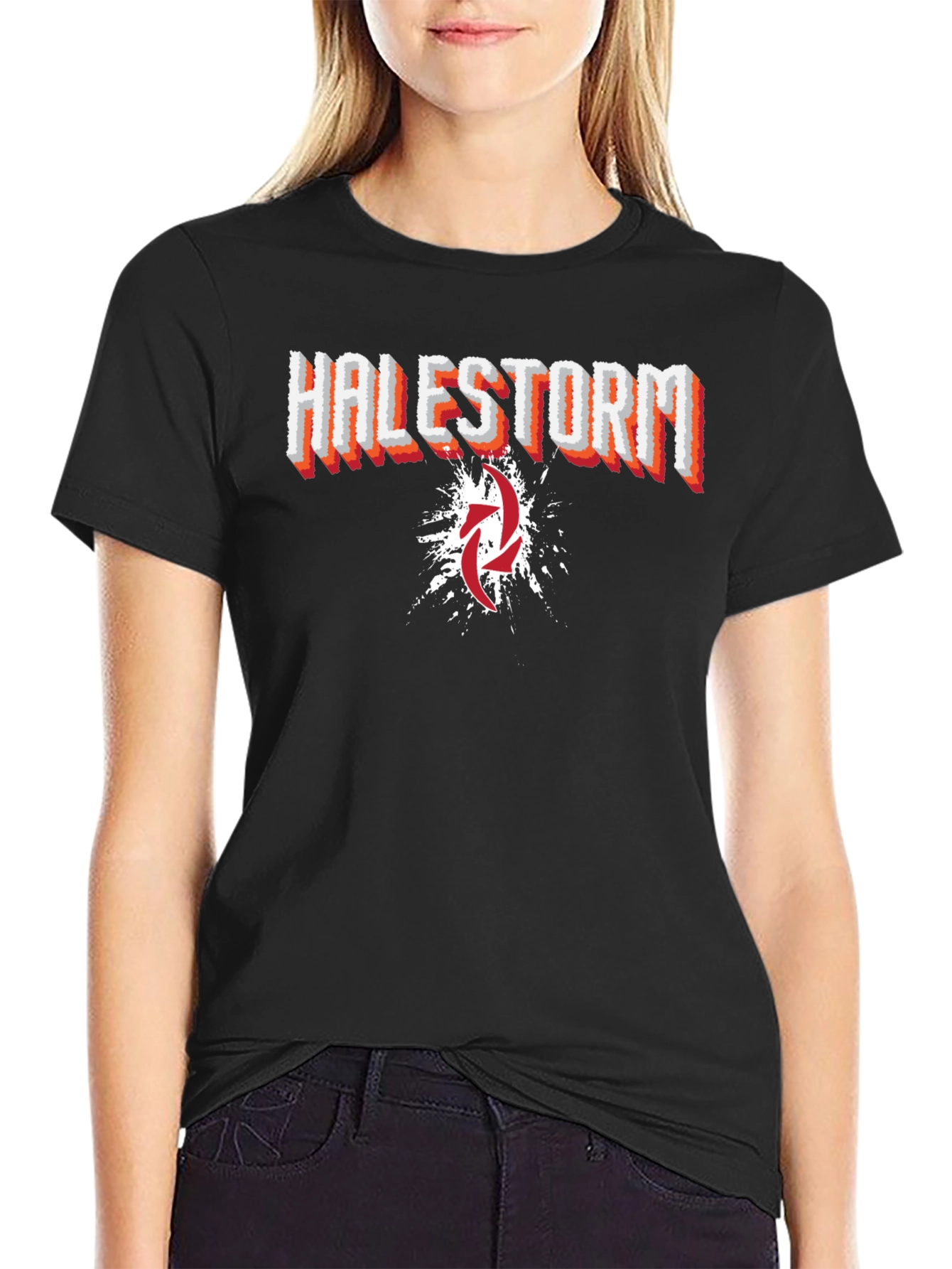 Halestorm Band Graphic Print Black T-Shirt