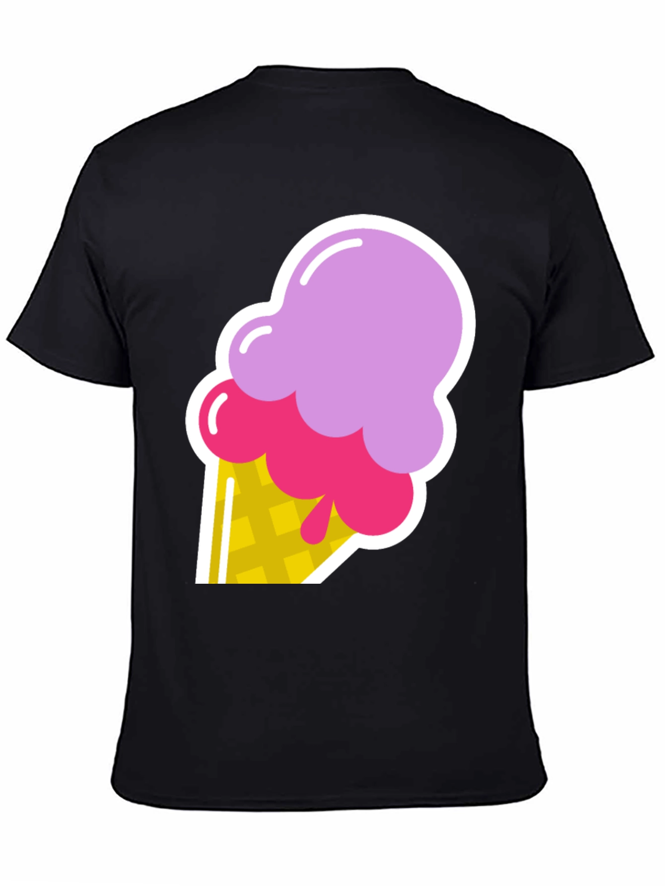 Ice Cream Graphic Black T-Shirt