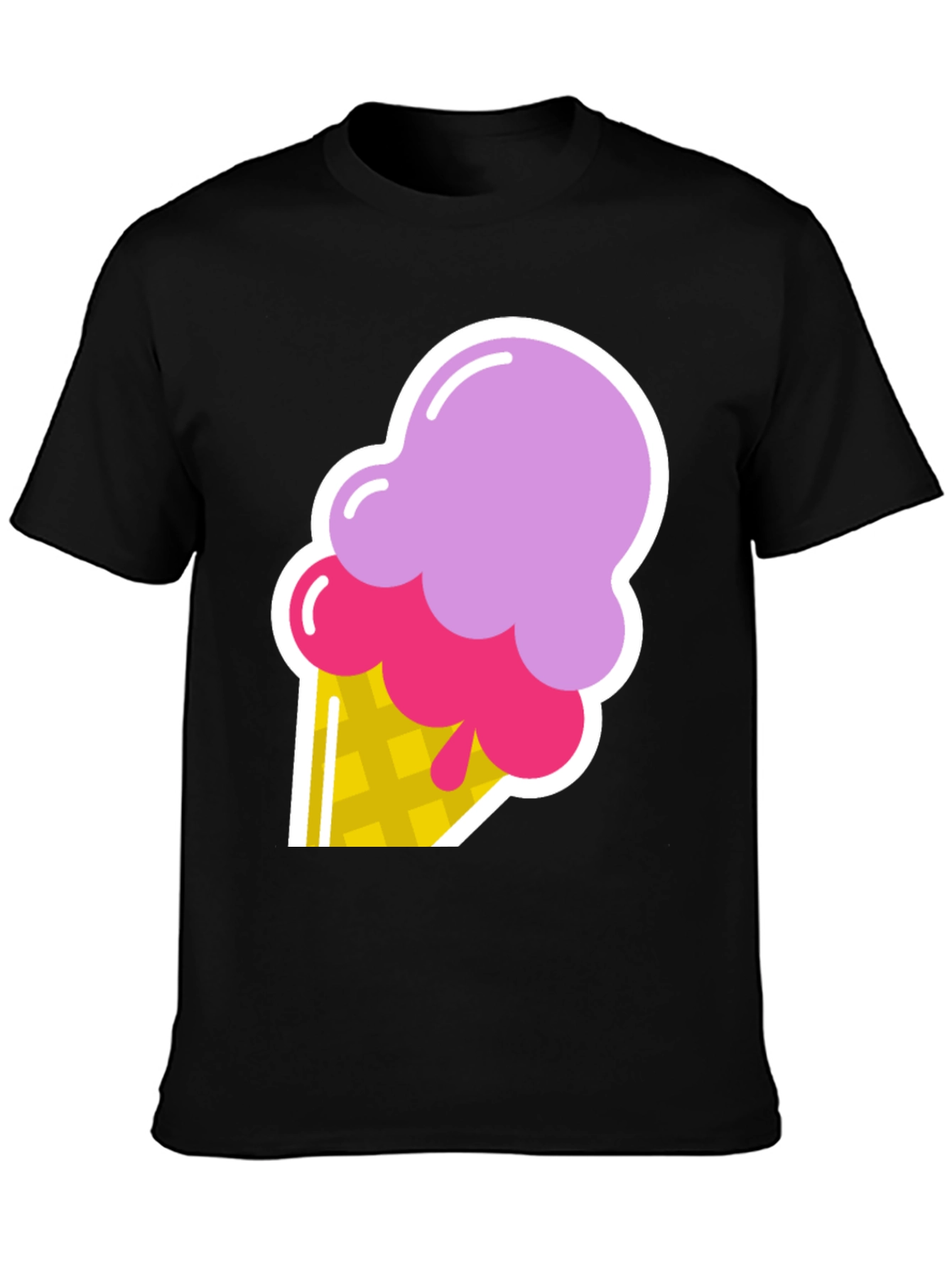 Ice Cream Graphic Black T-Shirt