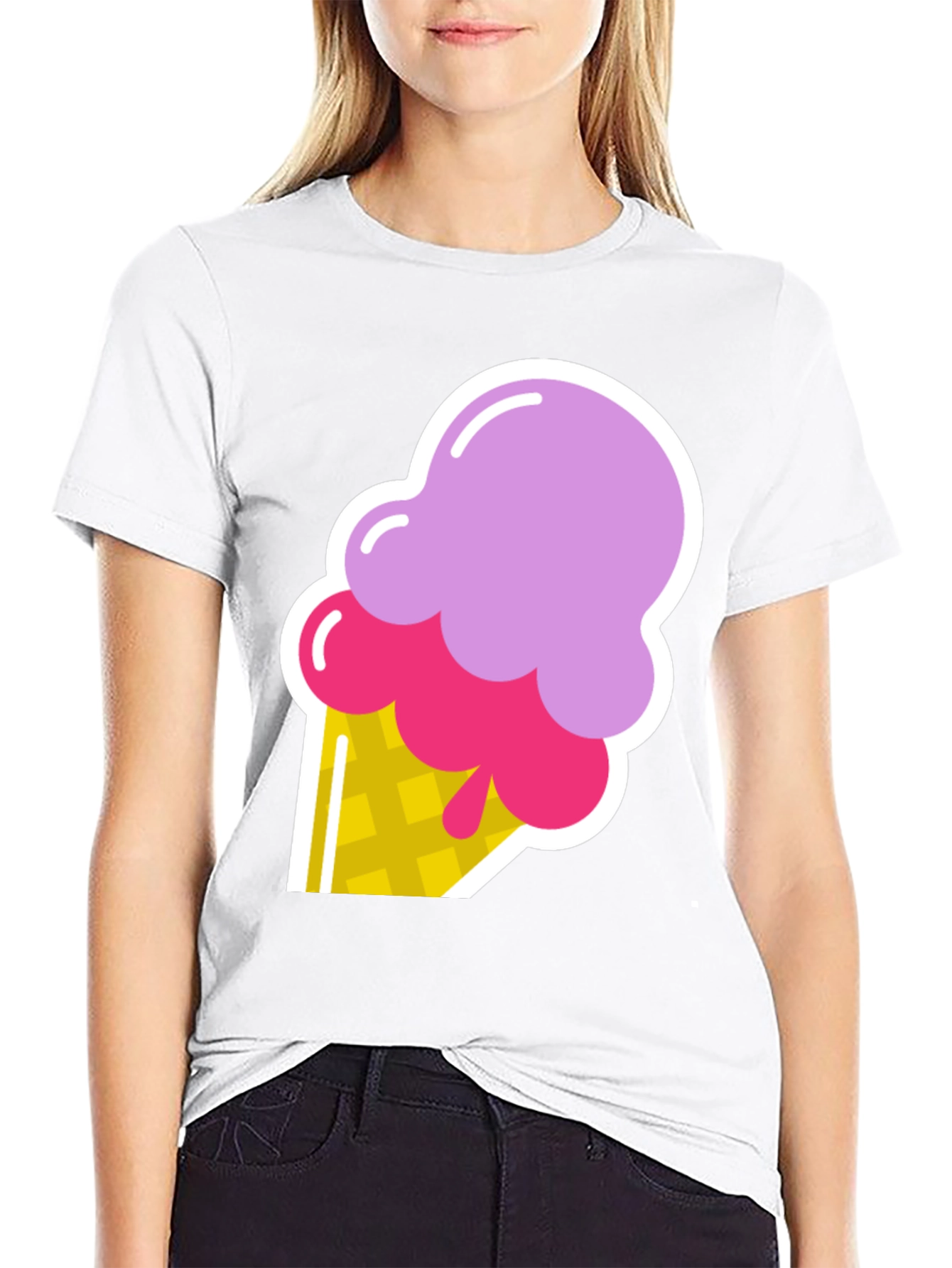 Ice Cream Graphic Black T-Shirt