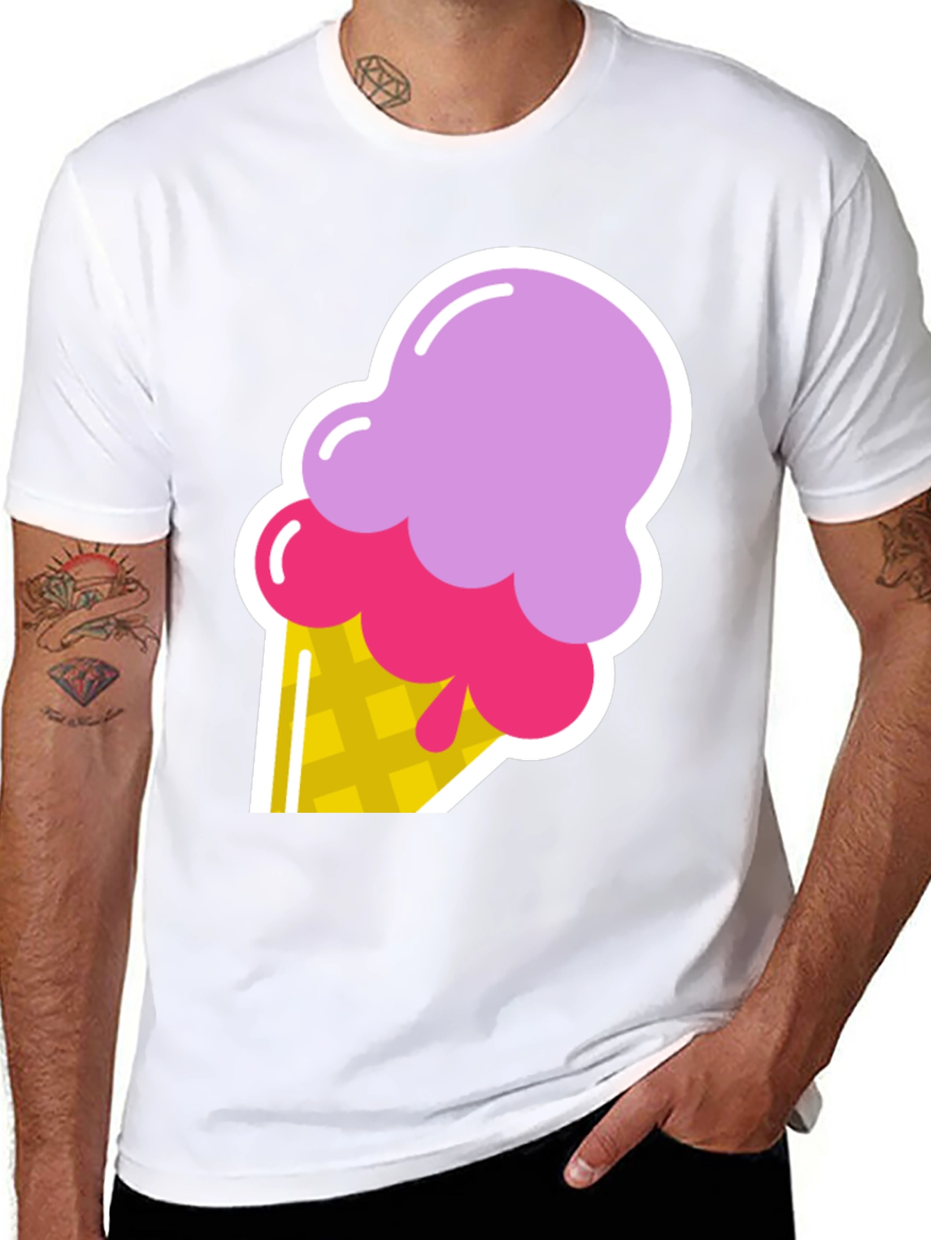 Ice Cream Graphic Black T-Shirt