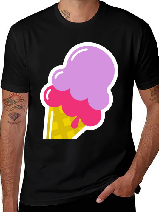 Ice Cream Graphic Black T-Shirt