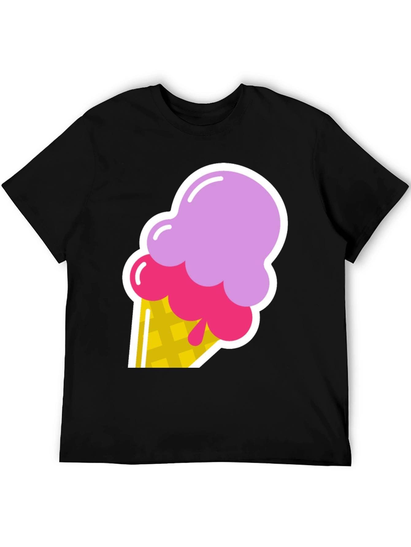 Ice Cream Graphic Black T-Shirt