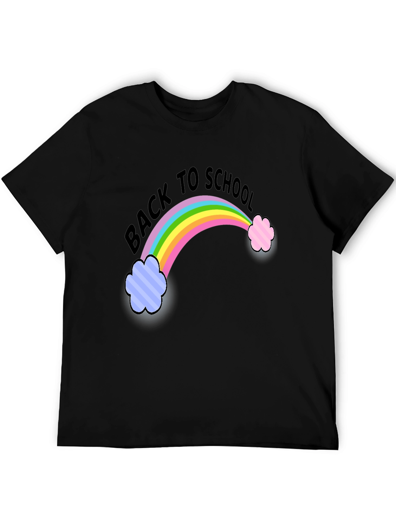 Back to School Rainbow T-Shirt - Black