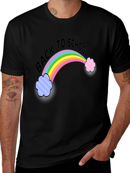 Back to School Rainbow T-Shirt - Black