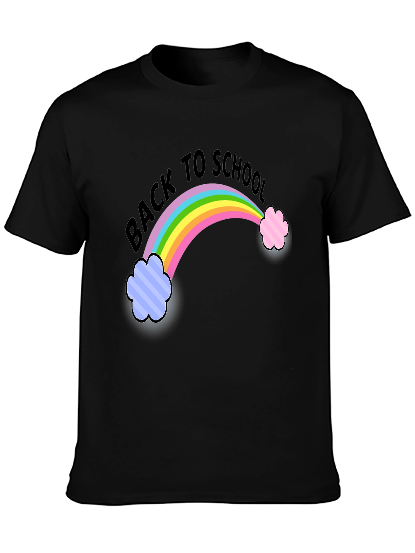 Back to School Rainbow T-Shirt - Black