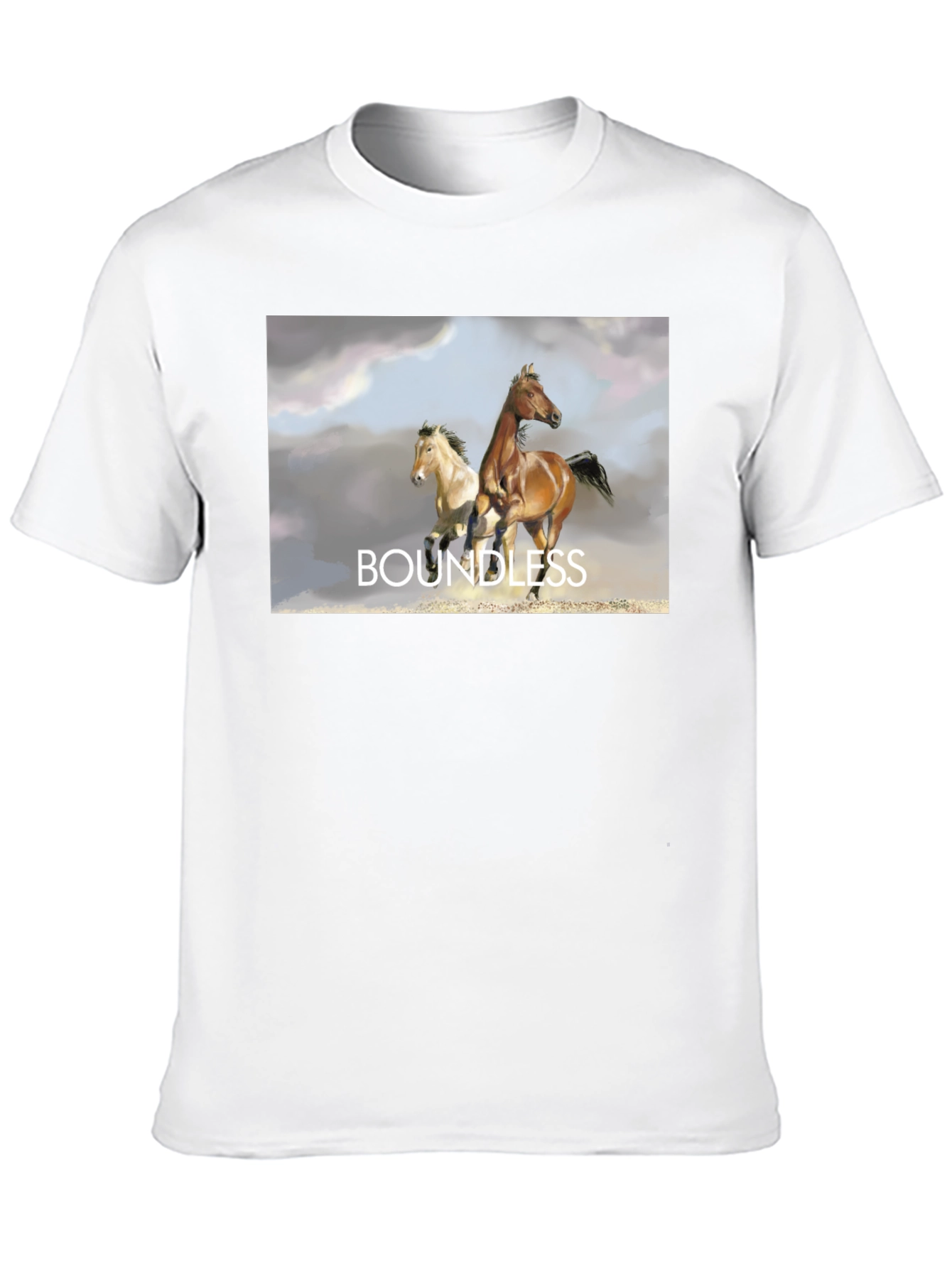 Boundless Horse Graphic Tee - Black Cotton T-Shirt