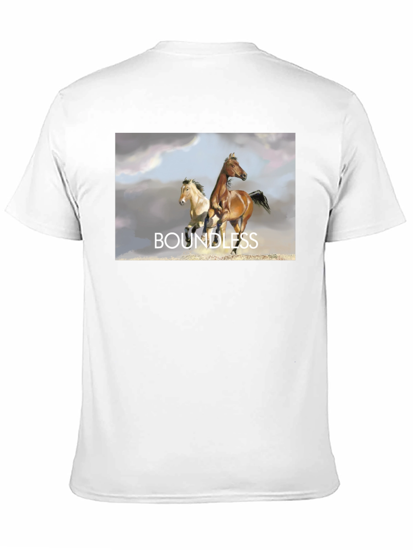 Boundless Horse Graphic Tee - Black Cotton T-Shirt