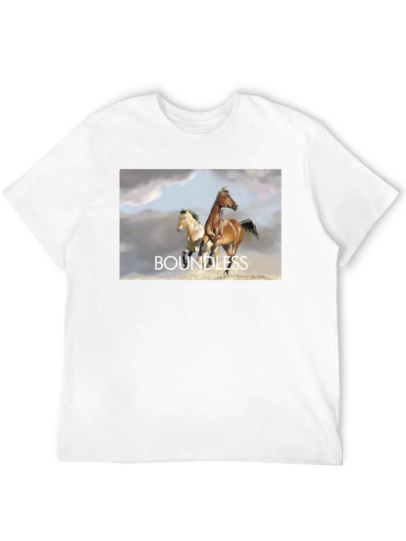 Boundless Horse Graphic Tee - Black Cotton T-Shirt