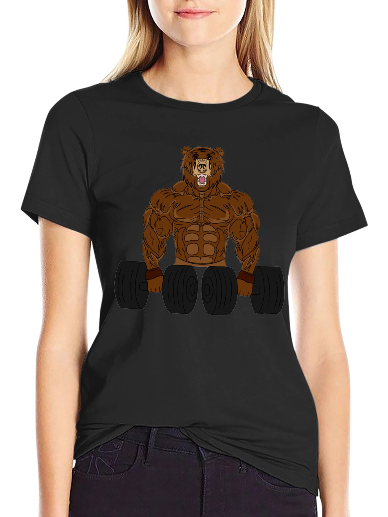 Bear Bodybuilder Graphic Tee - Funny Gym Shirt