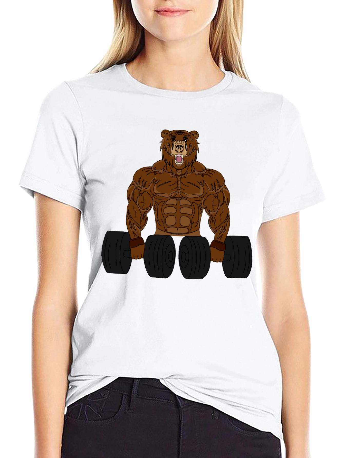 Bear Bodybuilder Graphic Tee - Funny Gym Shirt