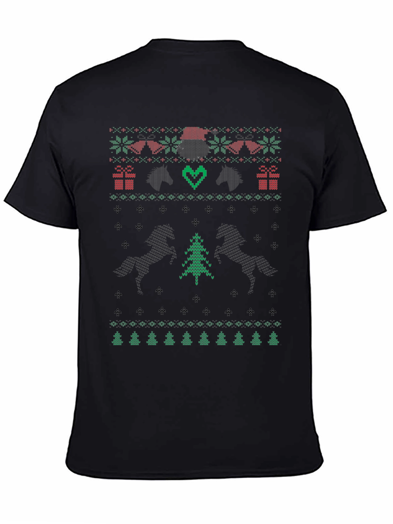 Ugly Christmas Sweater Style Horse T-Shirt