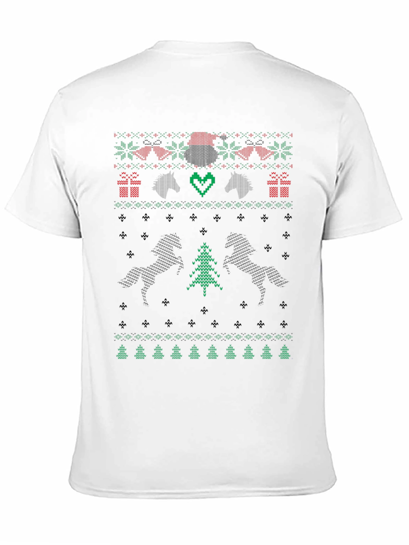 Ugly Christmas Sweater Style Horse T-Shirt