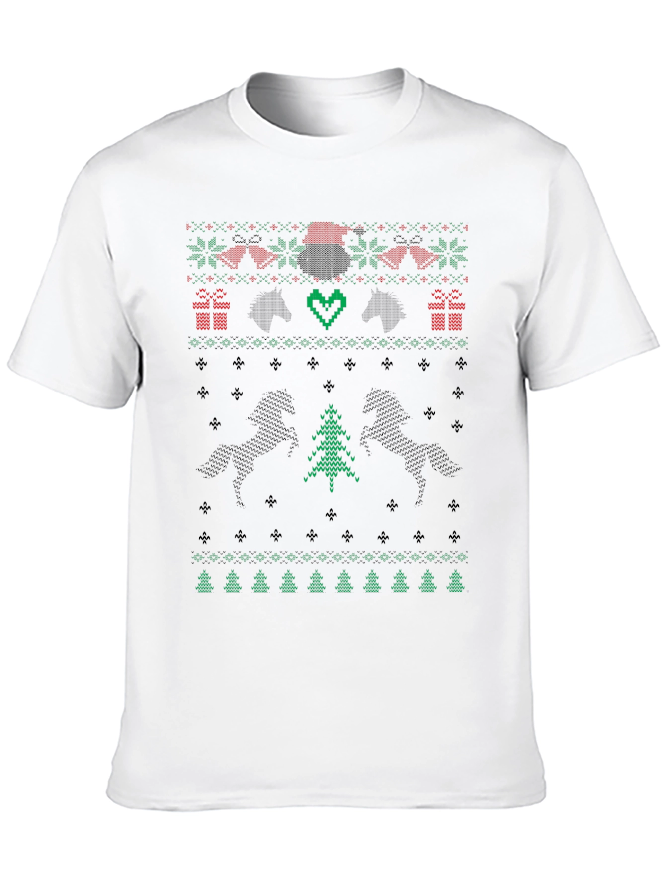 Ugly Christmas Sweater Style Horse T-Shirt