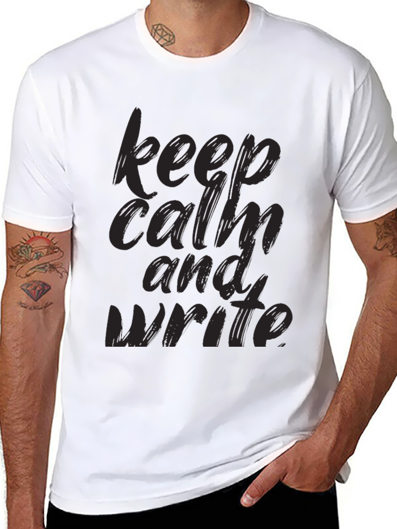 Keep Calm And Write Black T-Shirt