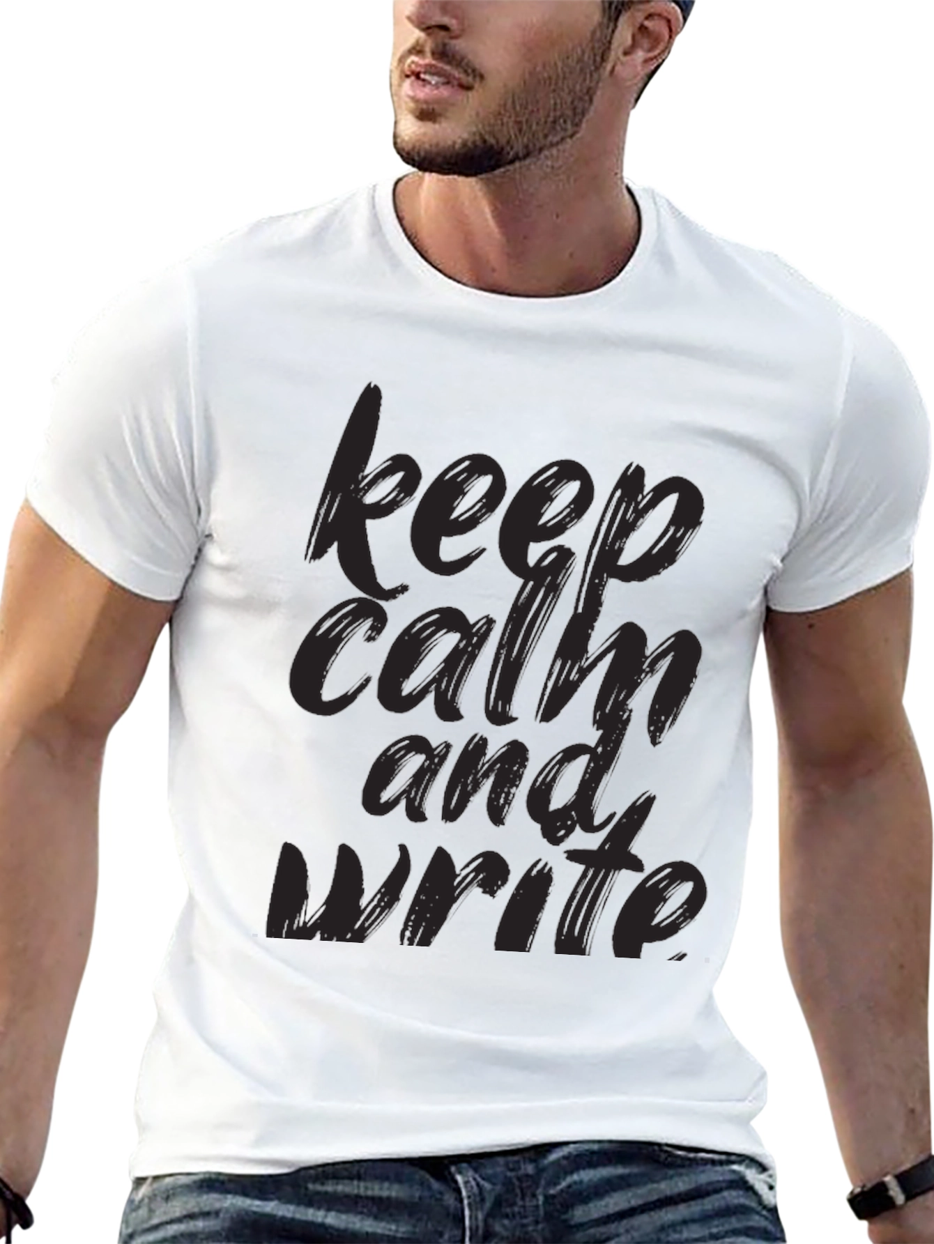Keep Calm And Write Black T-Shirt