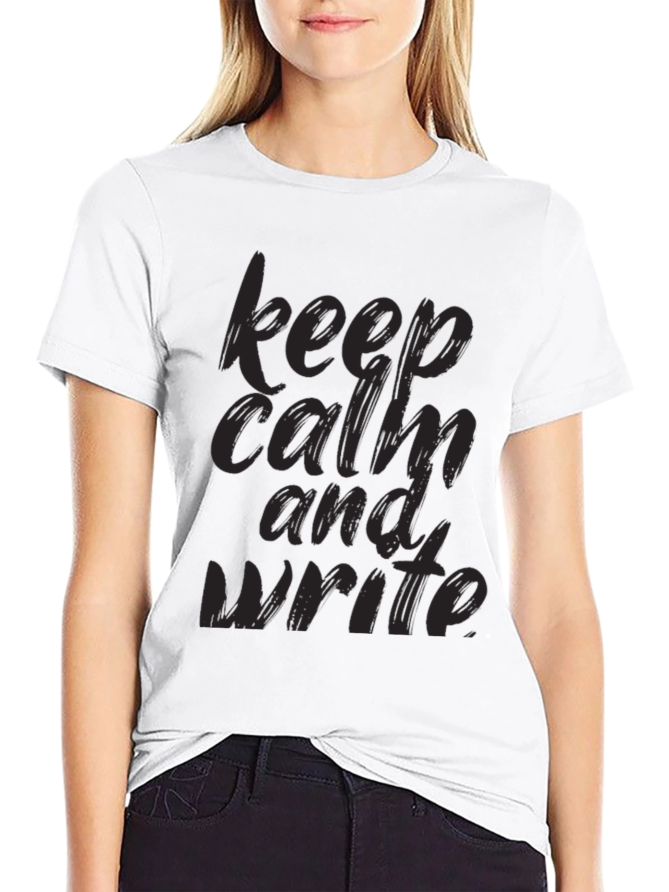 Keep Calm And Write Black T-Shirt