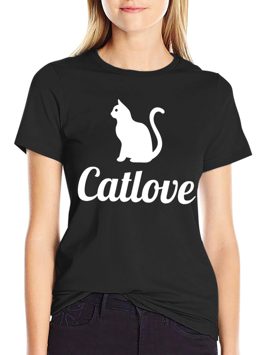 Catlove Graphic Tee - Black Cotton T-Shirt