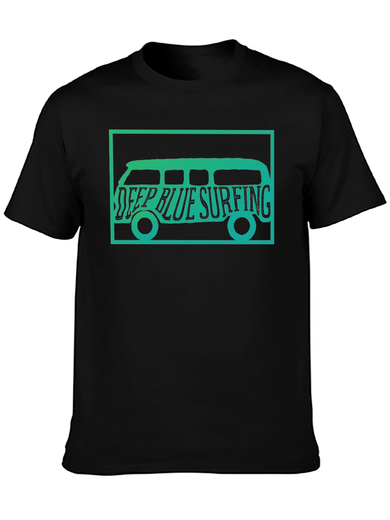 Deep Blue Surfing Van Graphic Tee - Black