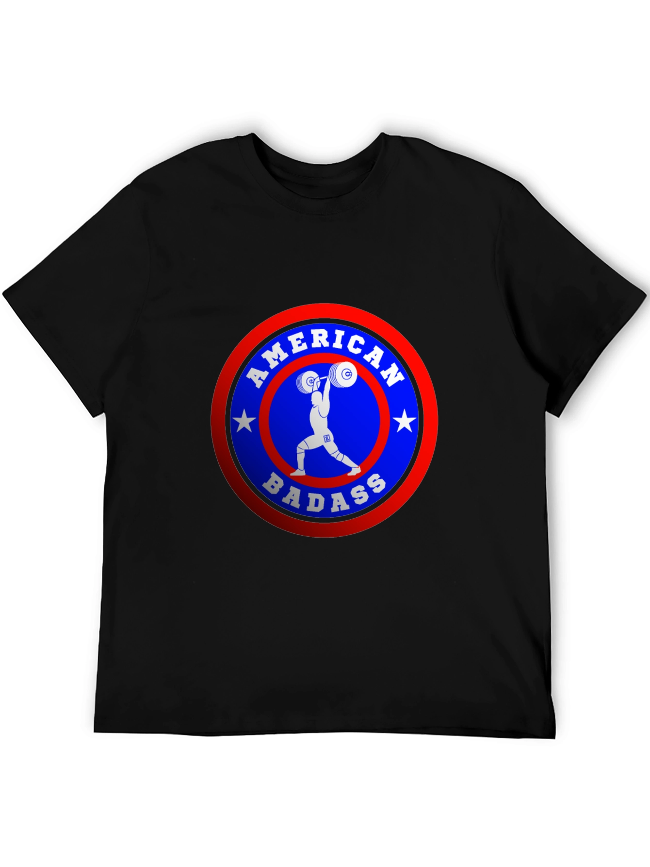 American Badass Weightlifting T-Shirt - Patriotic Pride!
