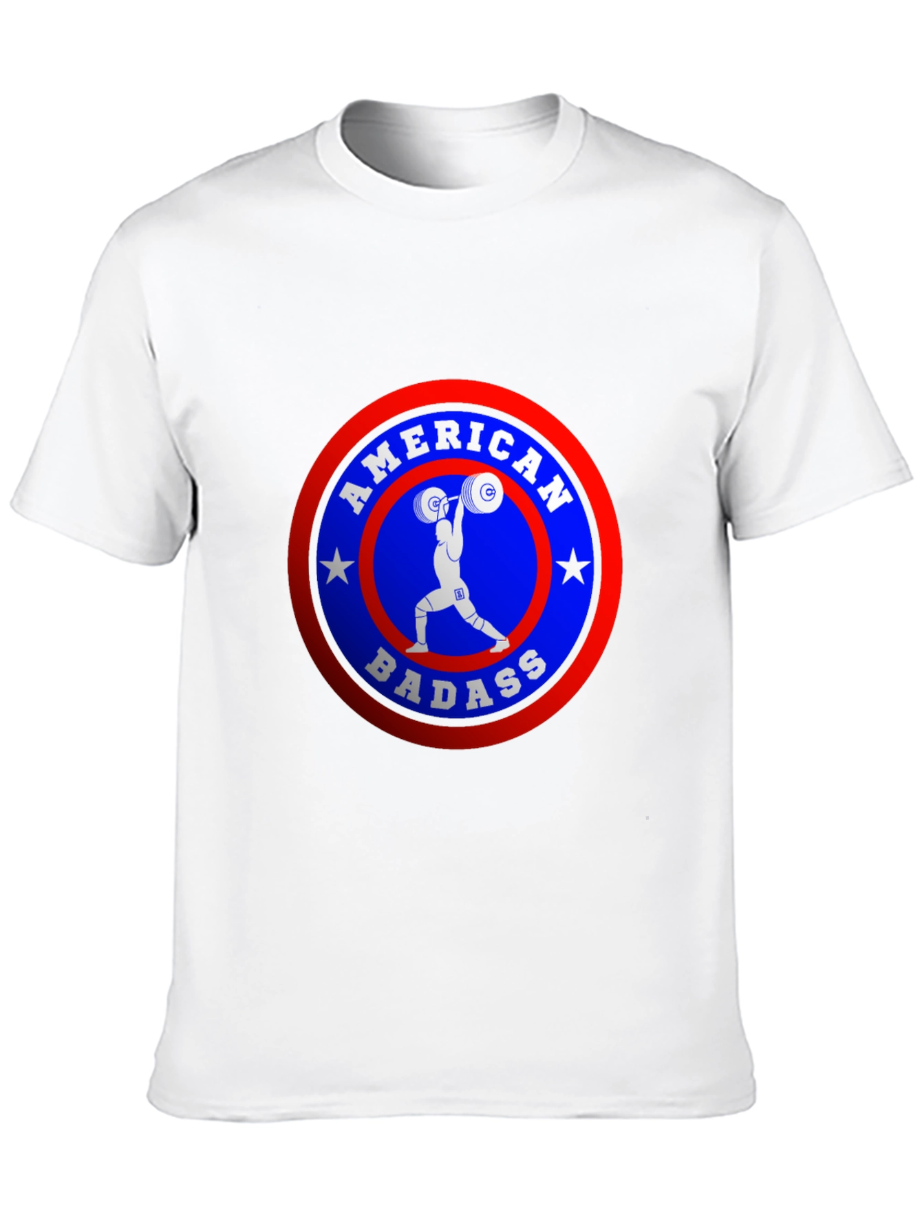 American Badass Weightlifting T-Shirt - Patriotic Pride!