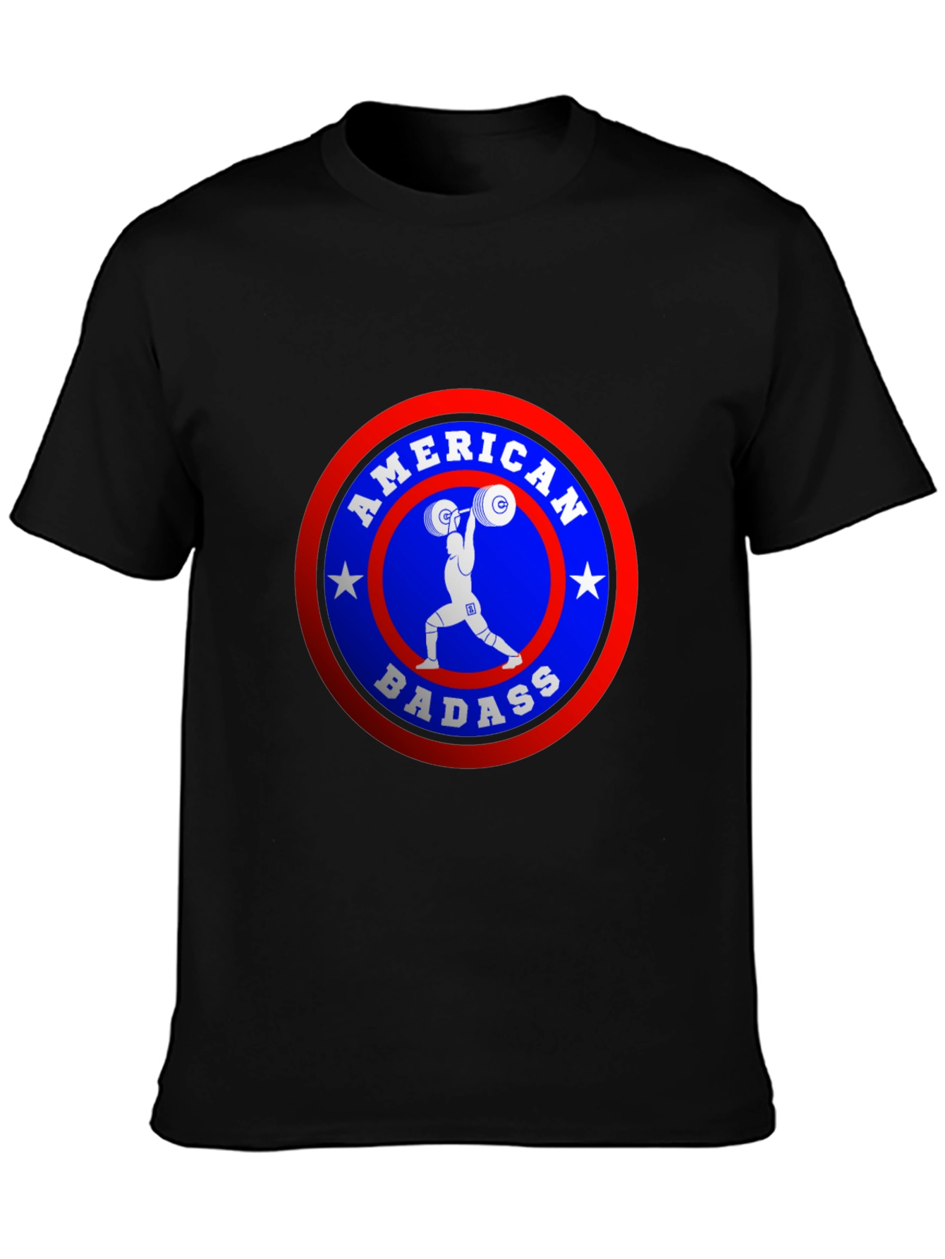 American Badass Weightlifting T-Shirt - Patriotic Pride!