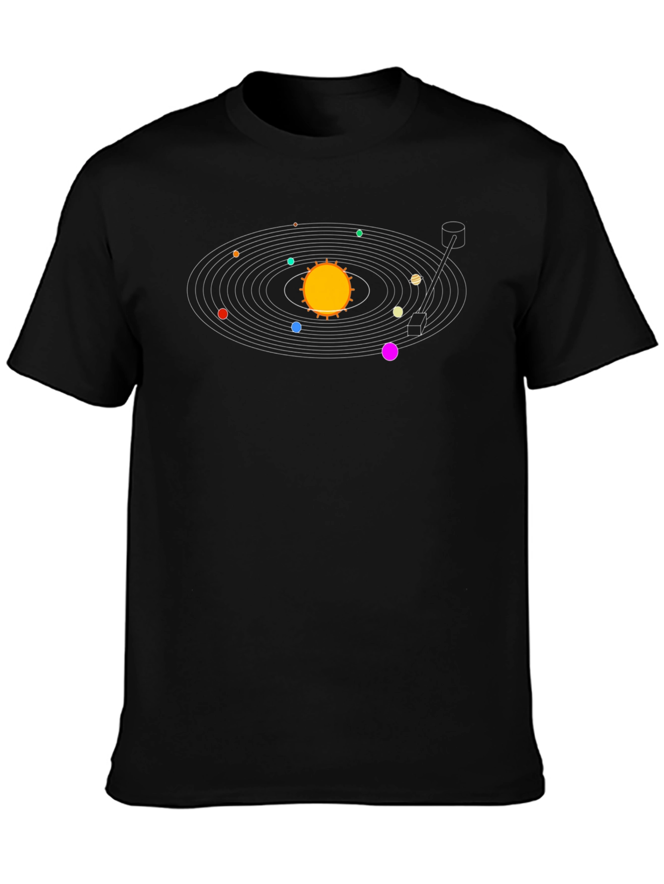 Solar System Turntable Graphic T-Shirt