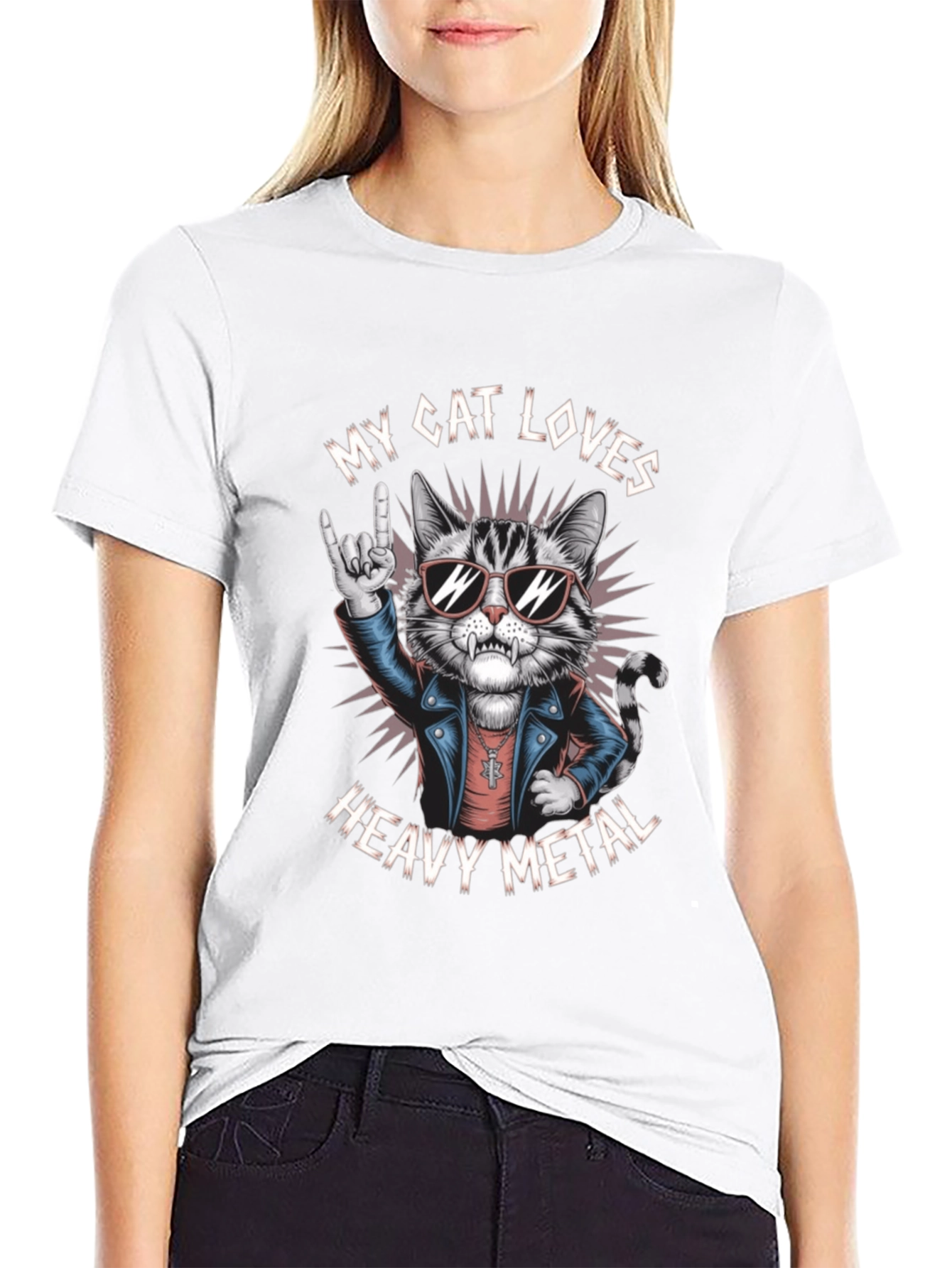My Cat Loves Heavy Metal Graphic Tee