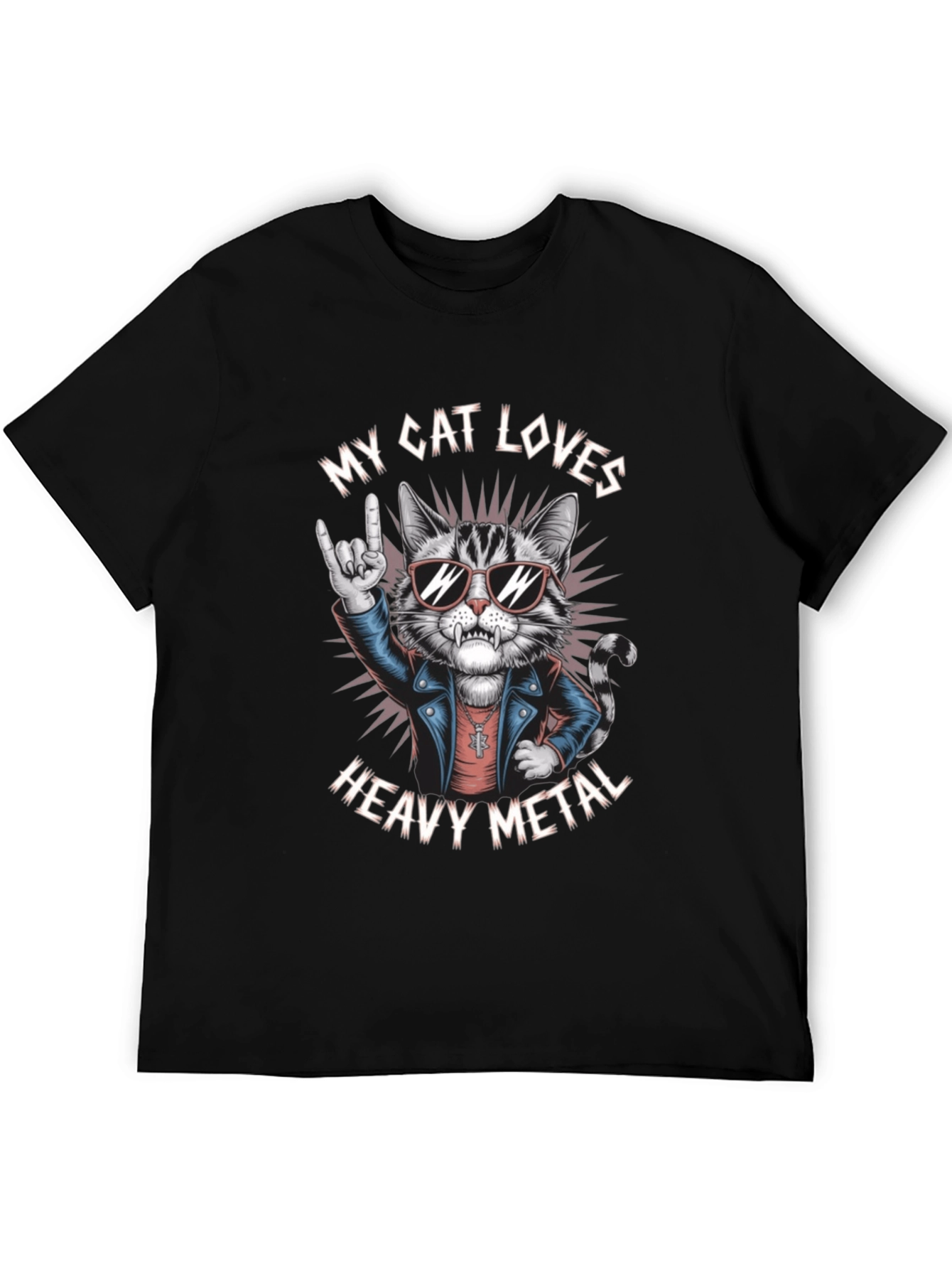 My Cat Loves Heavy Metal Graphic Tee