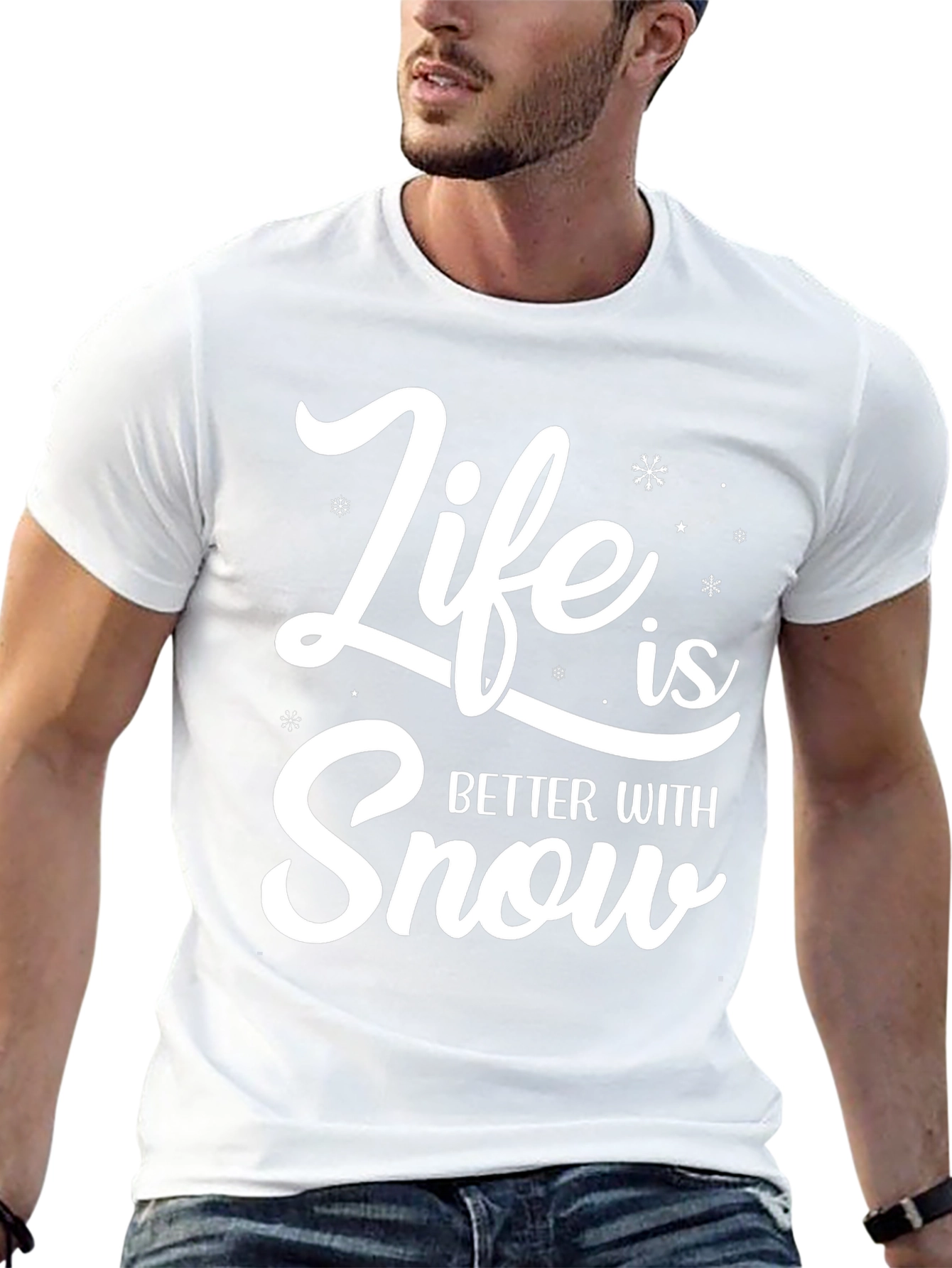 Life is Better with Snow Black T-Shirt