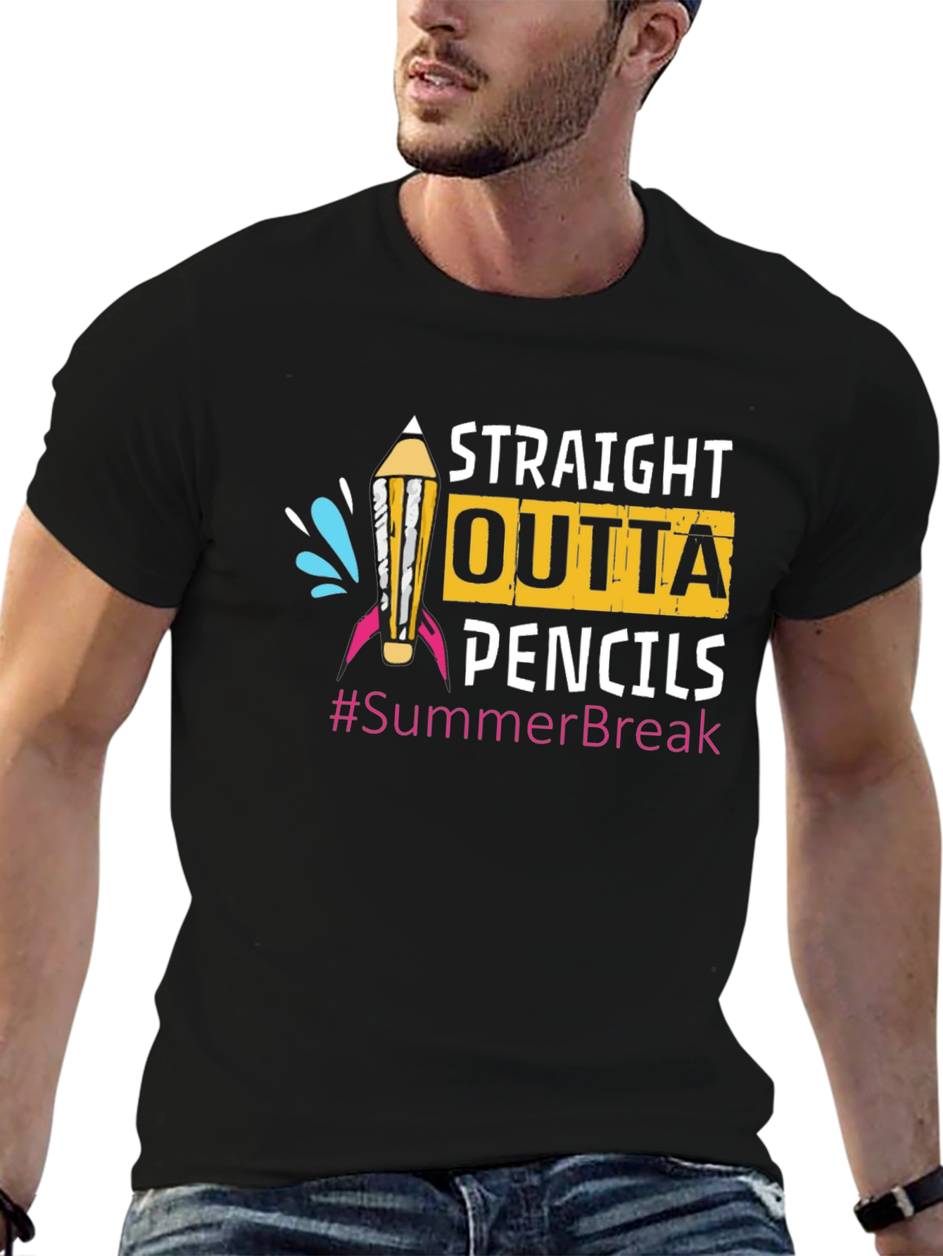 Straight Outta Pencils Summer Break T-Shirt