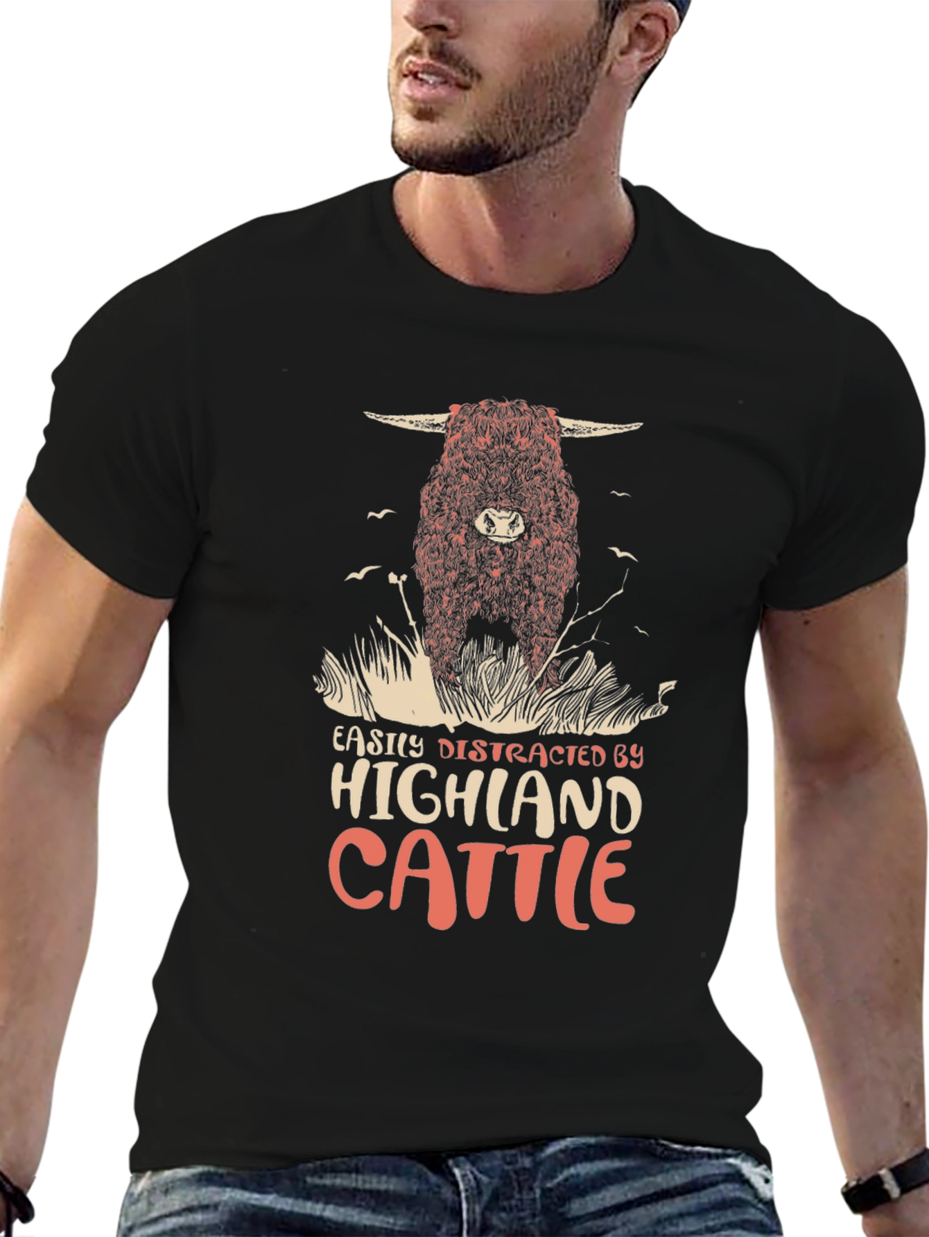 Highland Cattle T-Shirt - Distracted By Cows