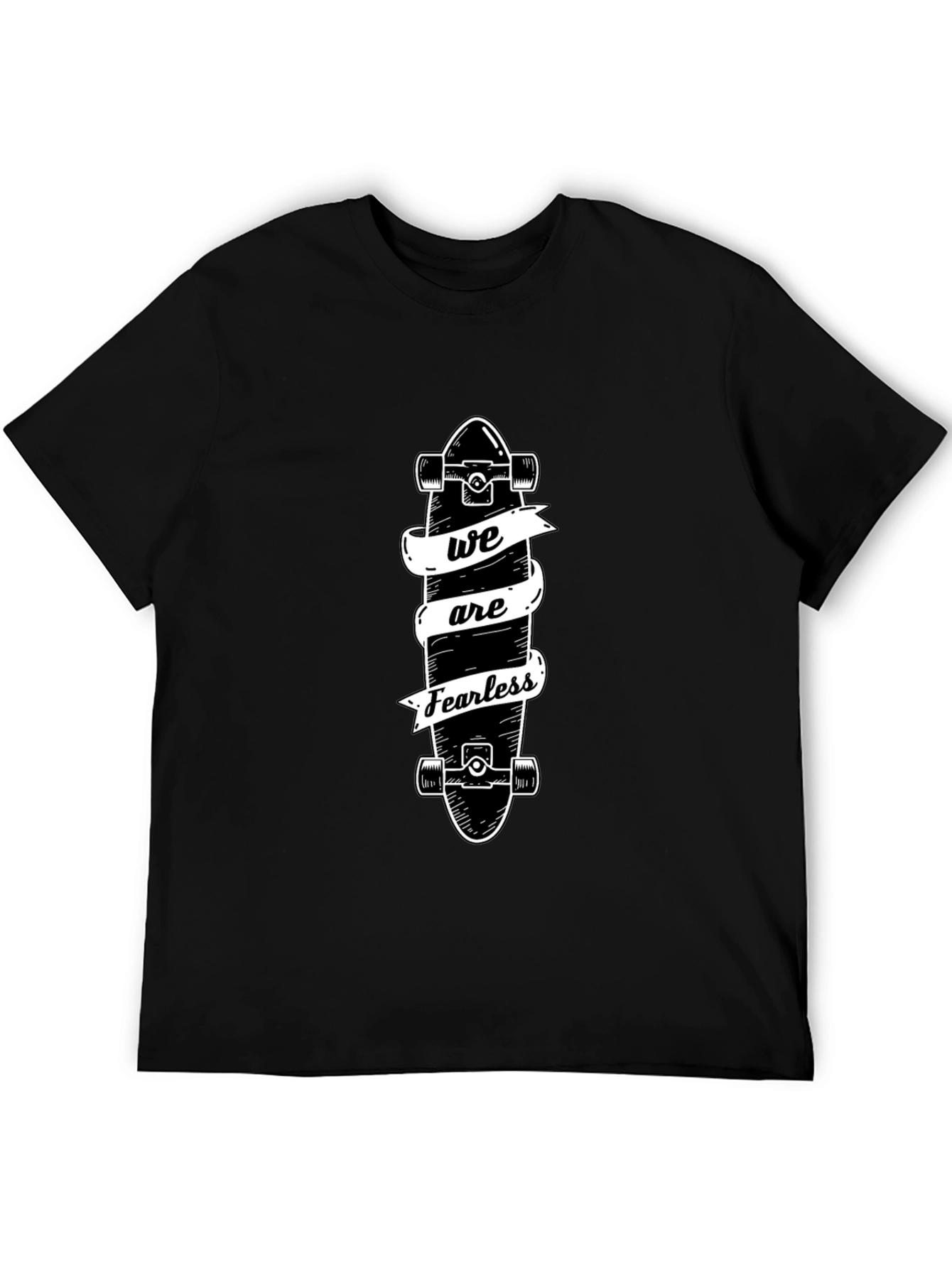 Fearless Skateboard Tee - Black Graphic T-Shirt