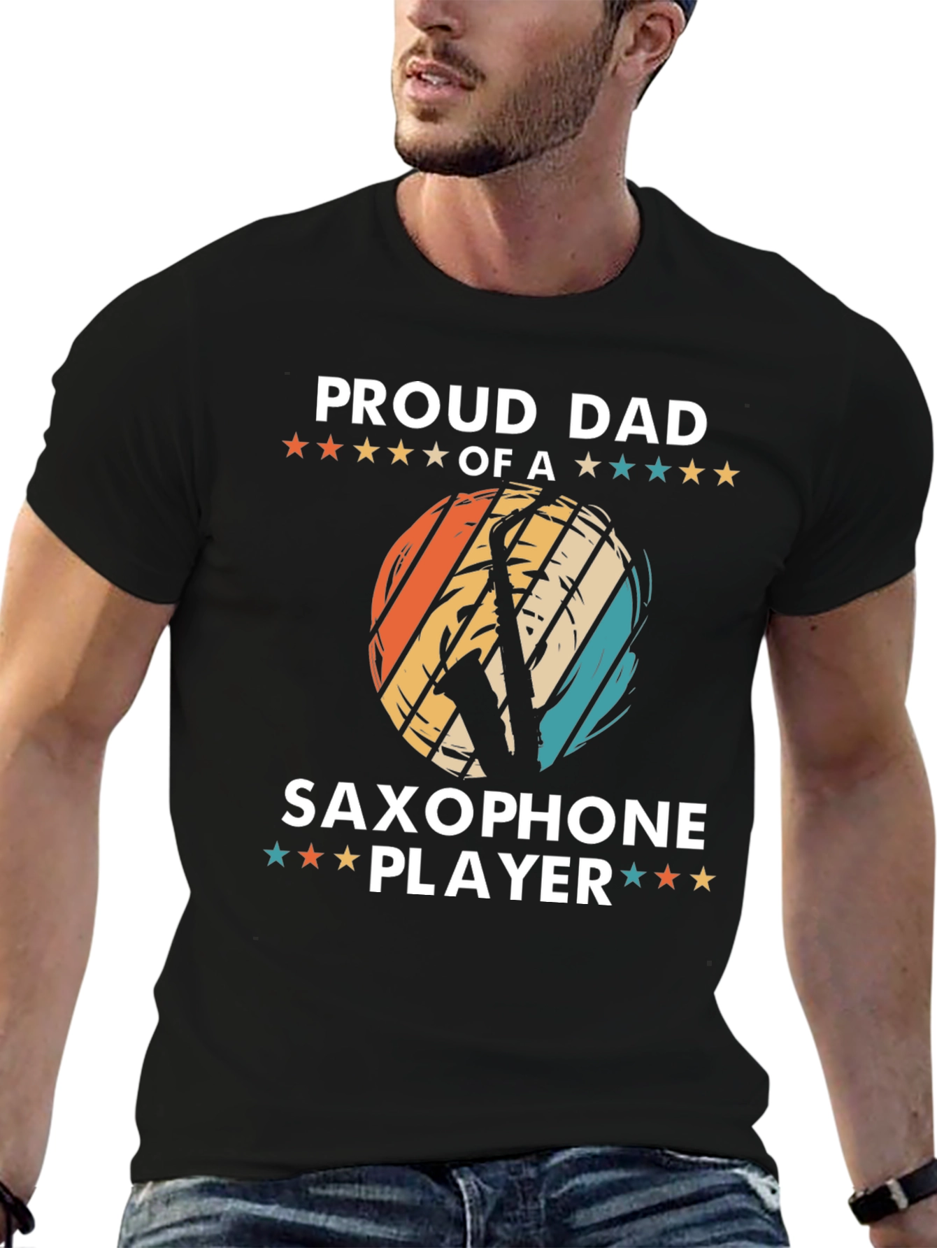 Proud Dad Saxophone Player Graphic Tee