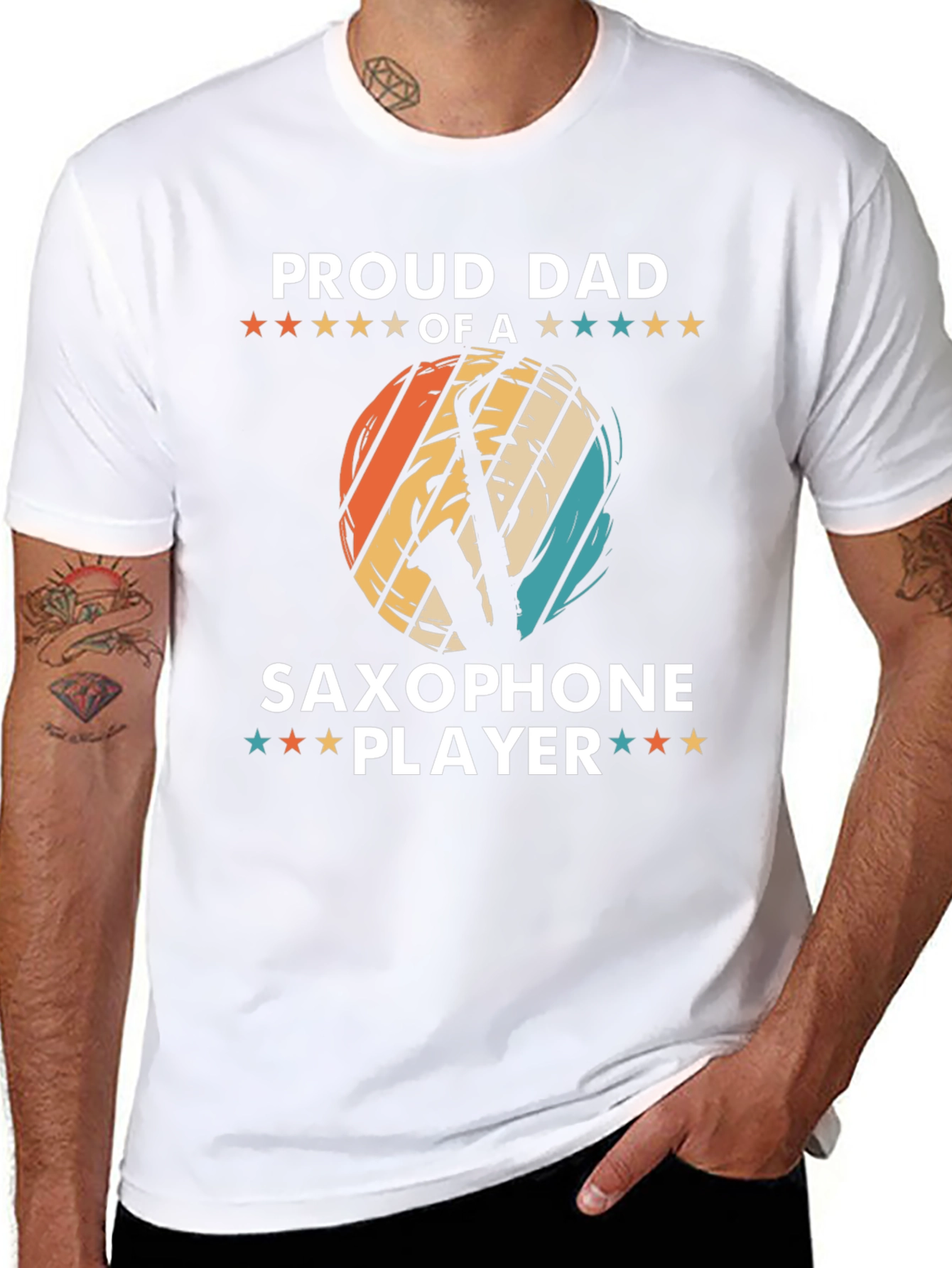 Proud Dad Saxophone Player Graphic Tee
