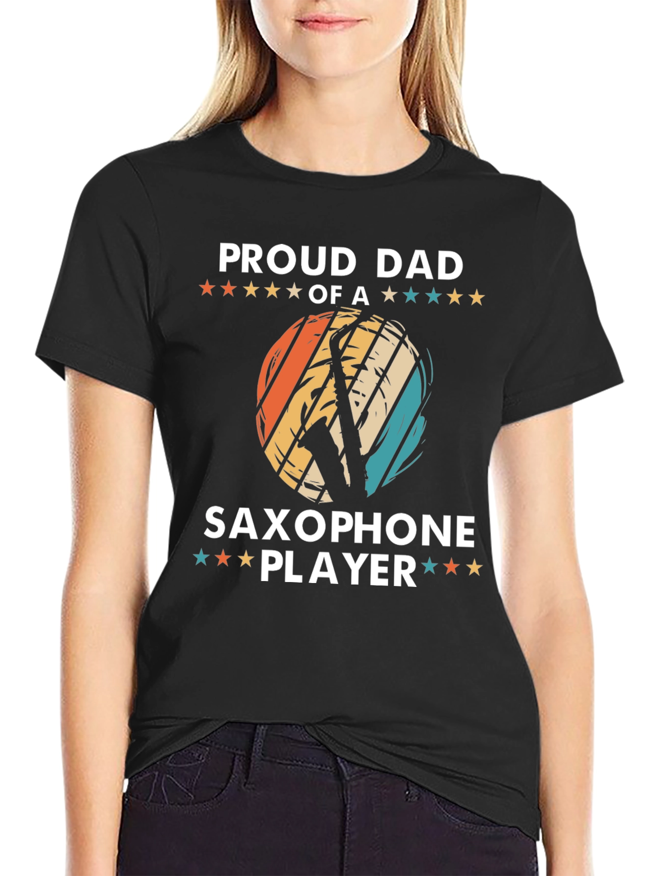 Proud Dad Saxophone Player Graphic Tee