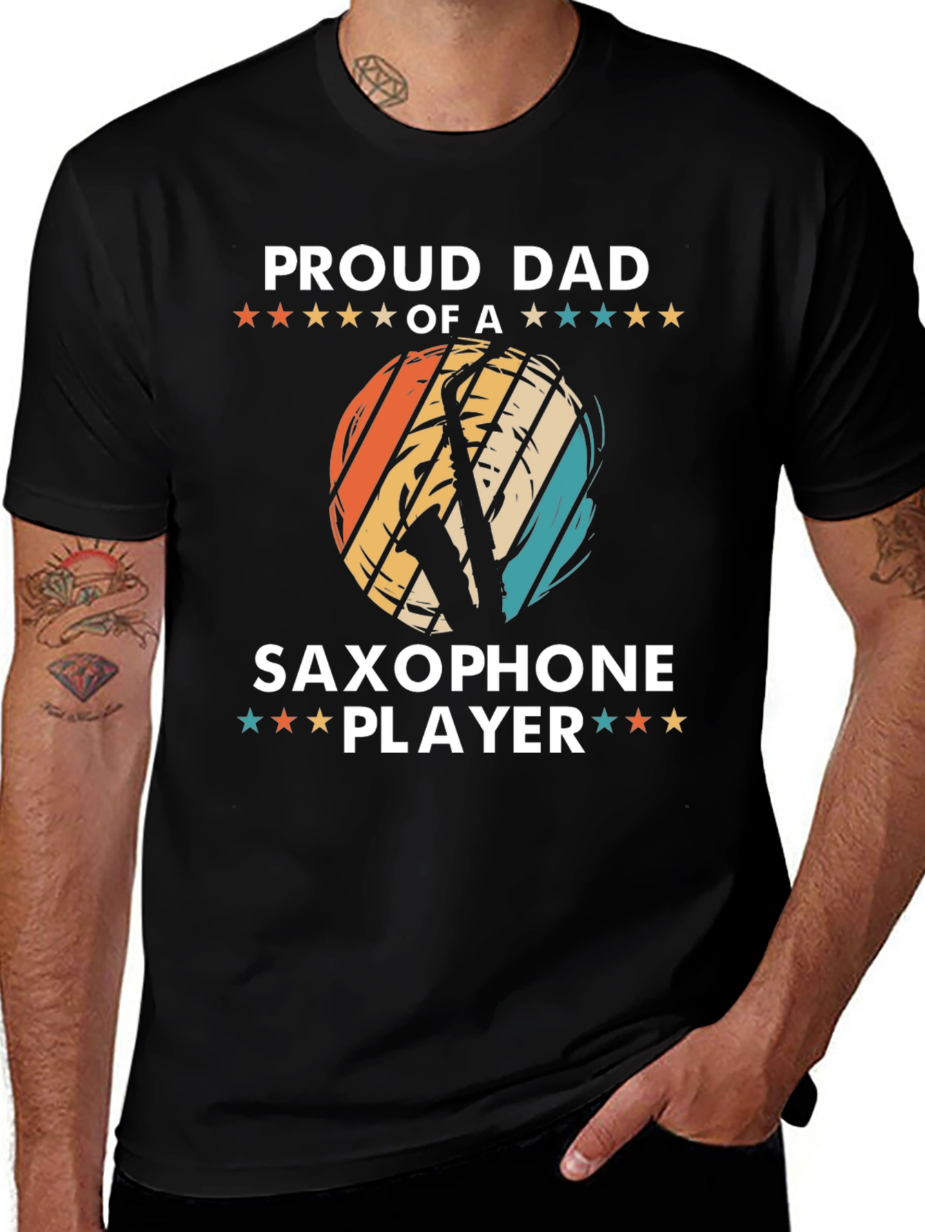 Proud Dad Saxophone Player Graphic Tee