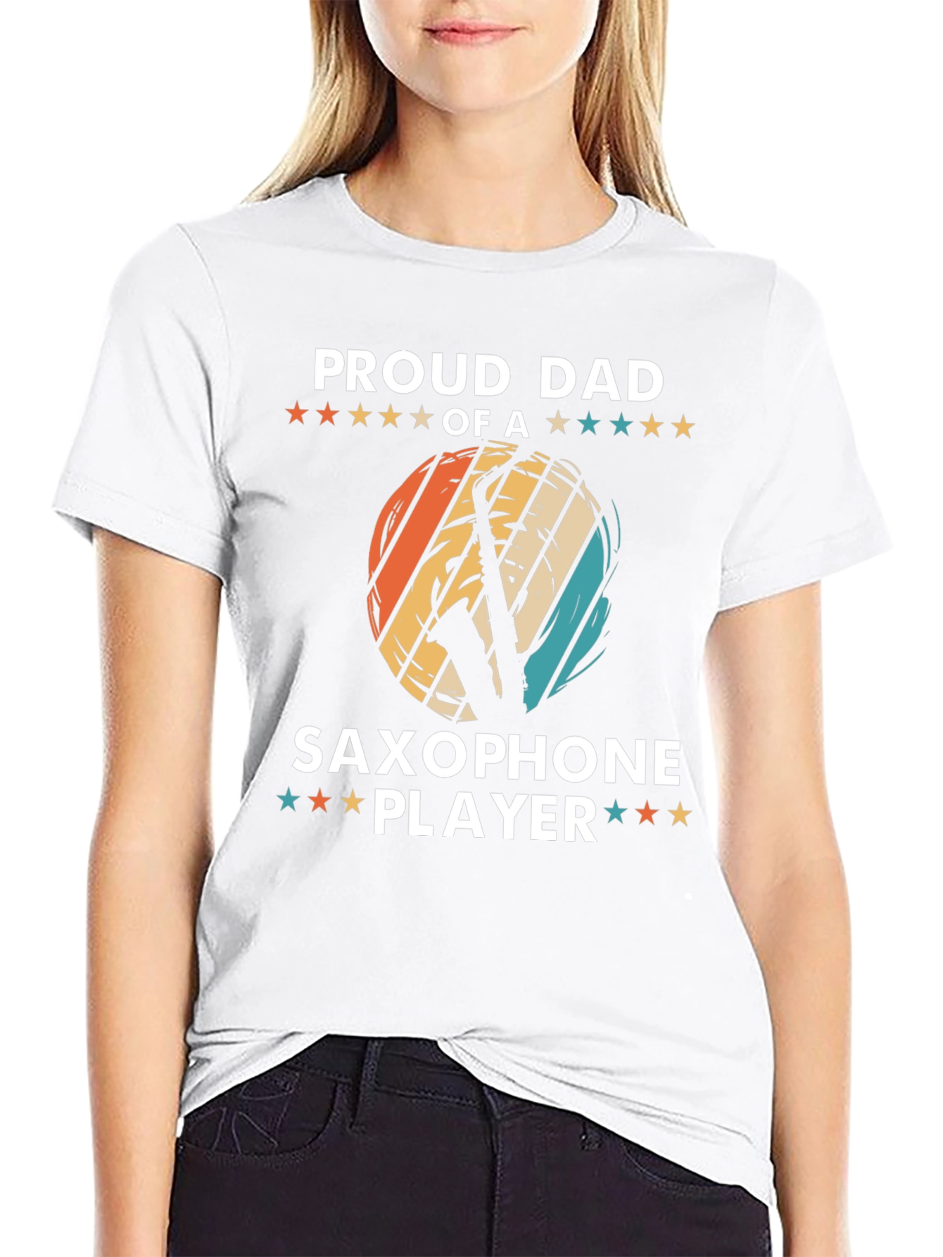 Proud Dad Saxophone Player Graphic Tee