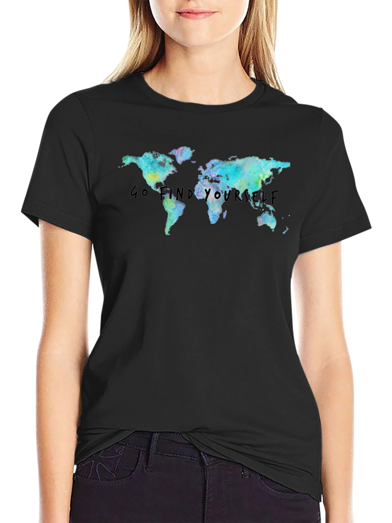 Go Find Yourself World Map T-Shirt