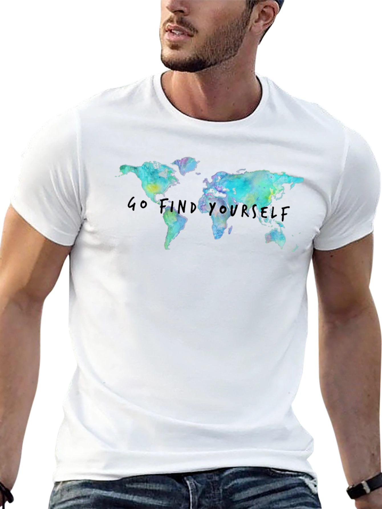 Go Find Yourself World Map T-Shirt