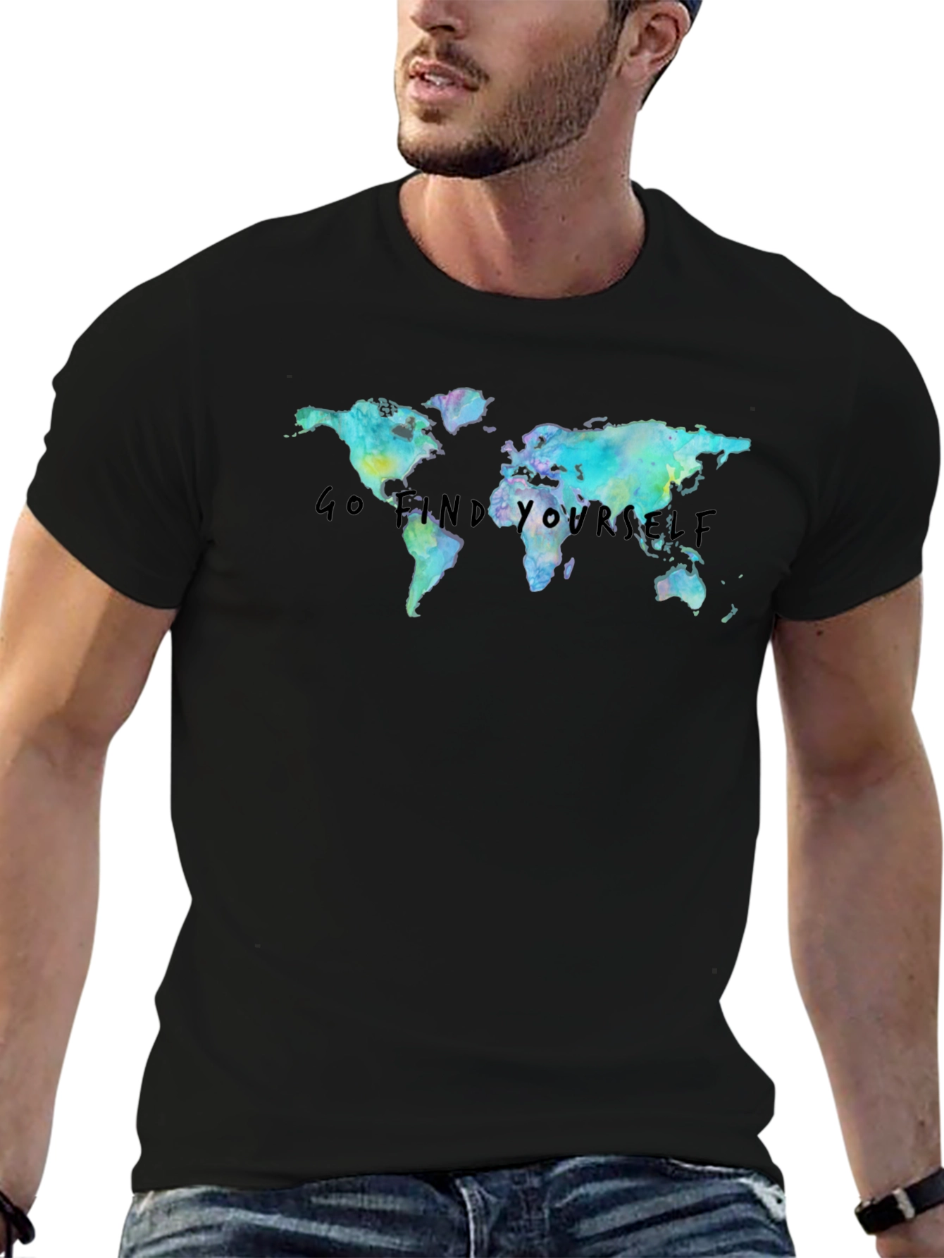 Go Find Yourself World Map T-Shirt