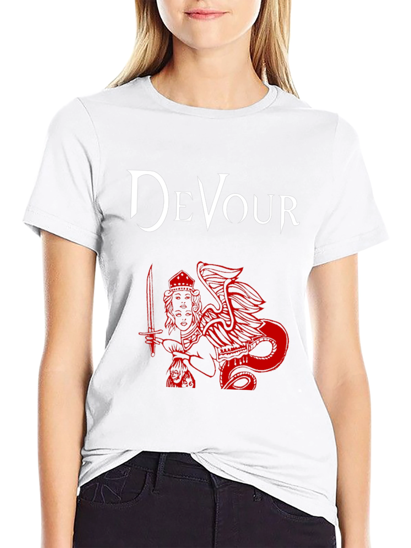 Devour Graphic Print Black T-Shirt
