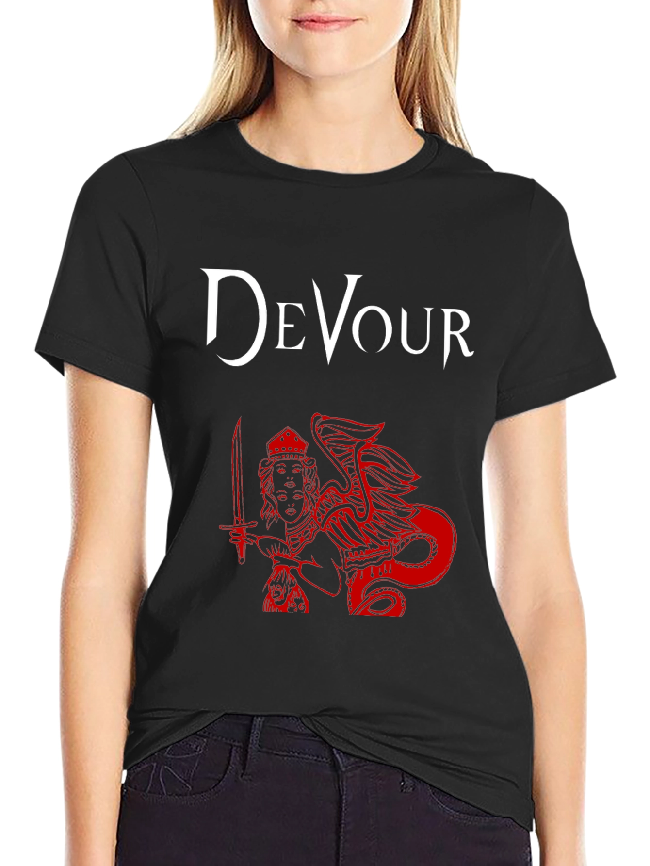 Devour Graphic Print Black T-Shirt