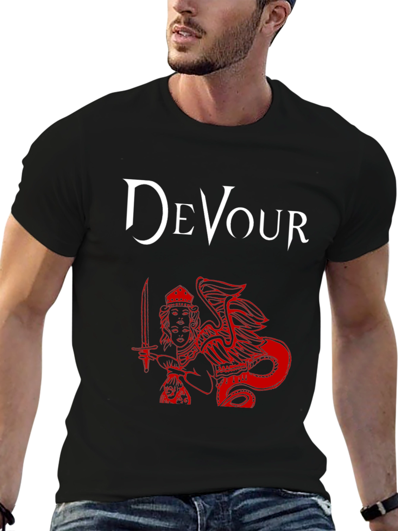 Devour Graphic Print Black T-Shirt