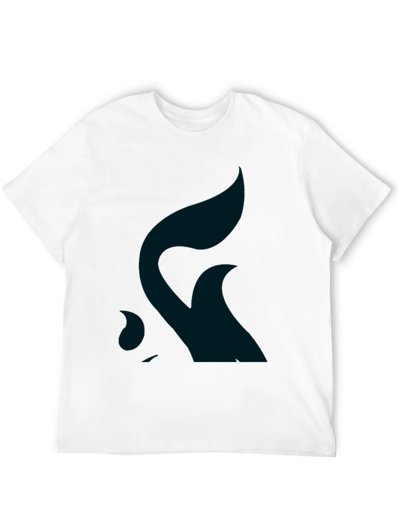 Minimalist Wave Design Black T-Shirt