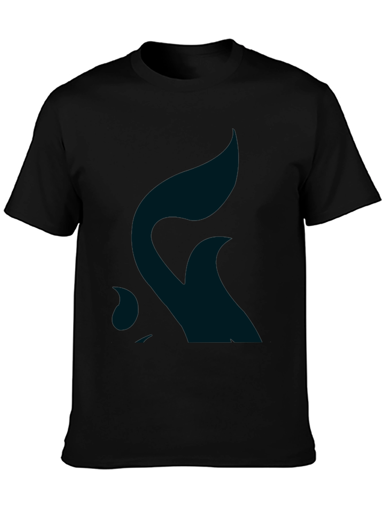 Minimalist Wave Design Black T-Shirt